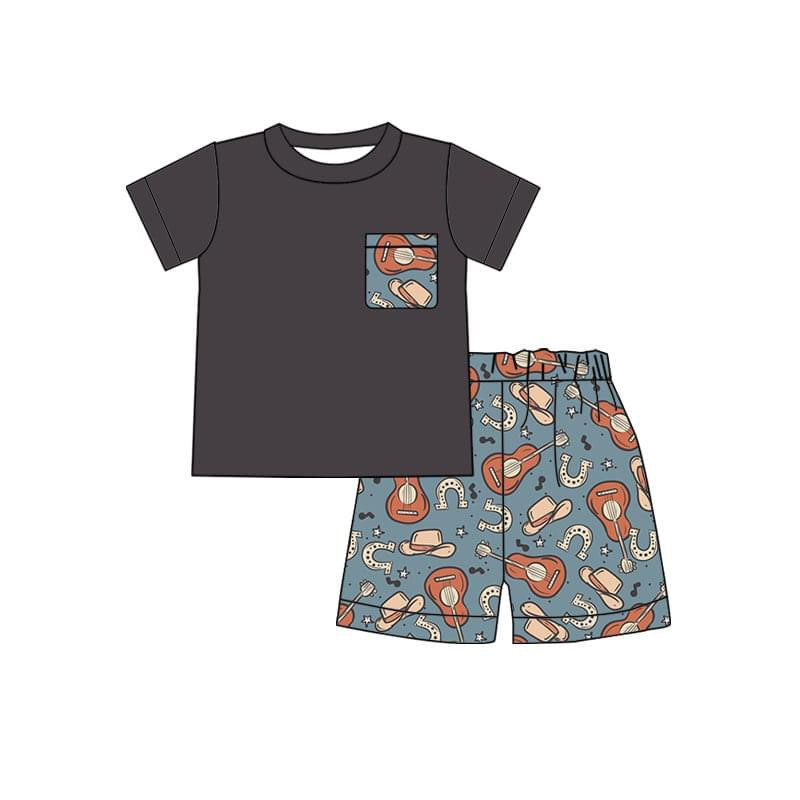 Baby boys western gita shorts sets