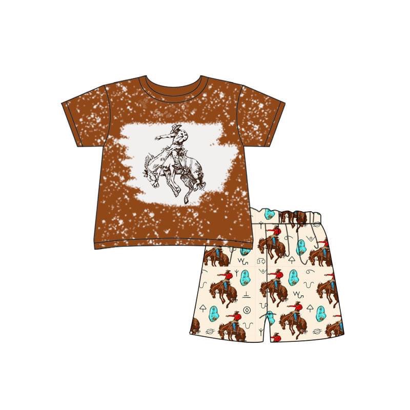 Baby boys western shorts sets