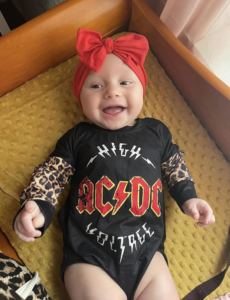 Baby girls western band long sleeve rompers