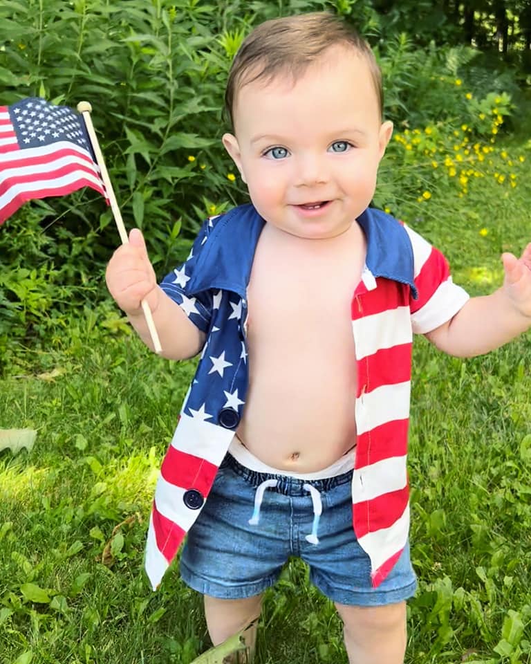 Baby Boys 4th of july star stripe shirts