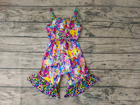 Baby Girls Cartoon Cats Strap Jumpsuits