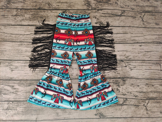 Baby Girls Western Bird Horse Bell Tassel Pants