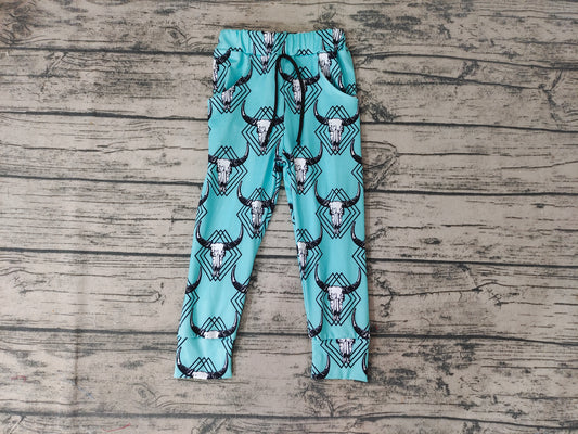 Baby Boys Western Blue Cowskull Pants