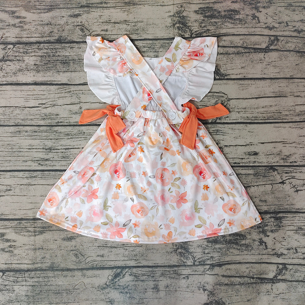 Baby Girls Mama's Girl Orange Floral Knee Length Dresses