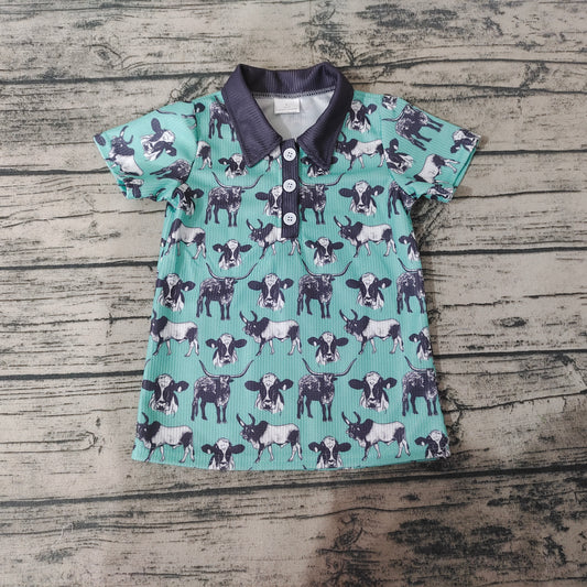 Baby Boys Cow Short Sleeve Shirts Tops
