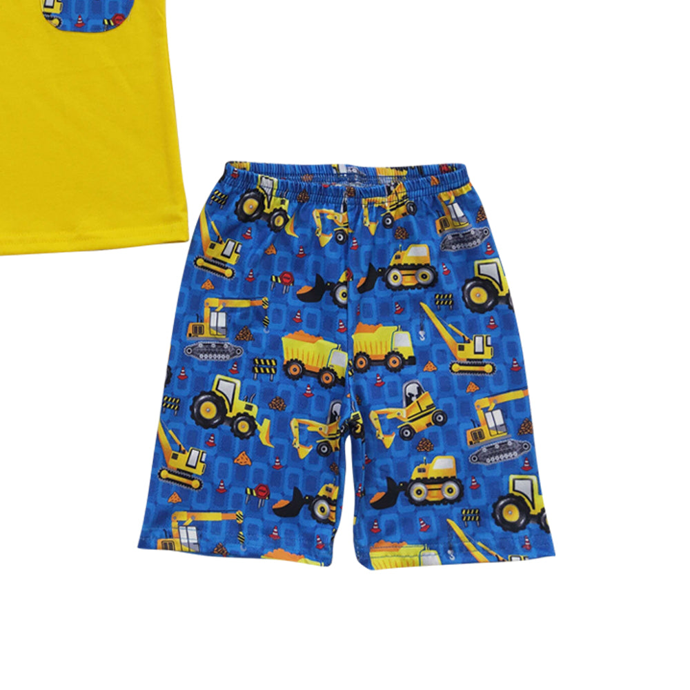 Baby Boys Summer Tractor Pockets Shorts Sets