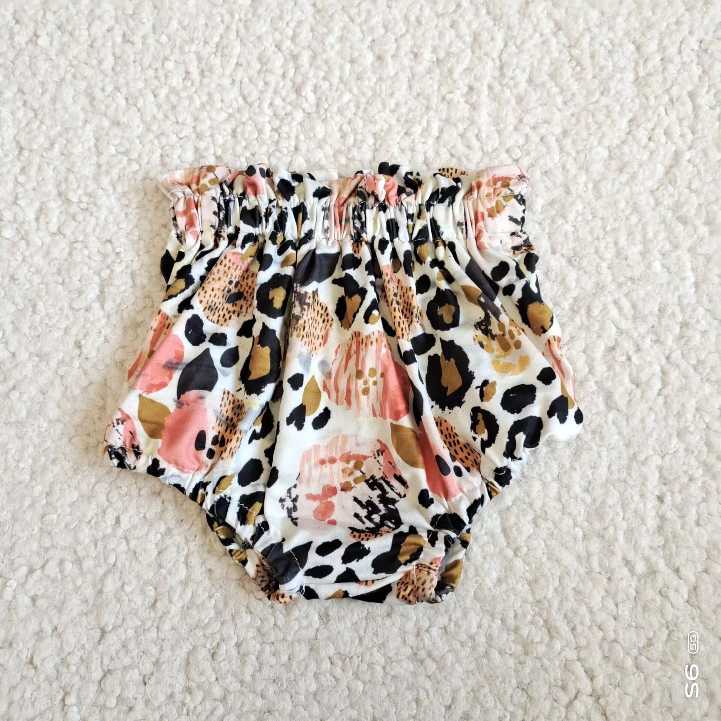Baby Girls high waist pink leopard floral bummies bloomers