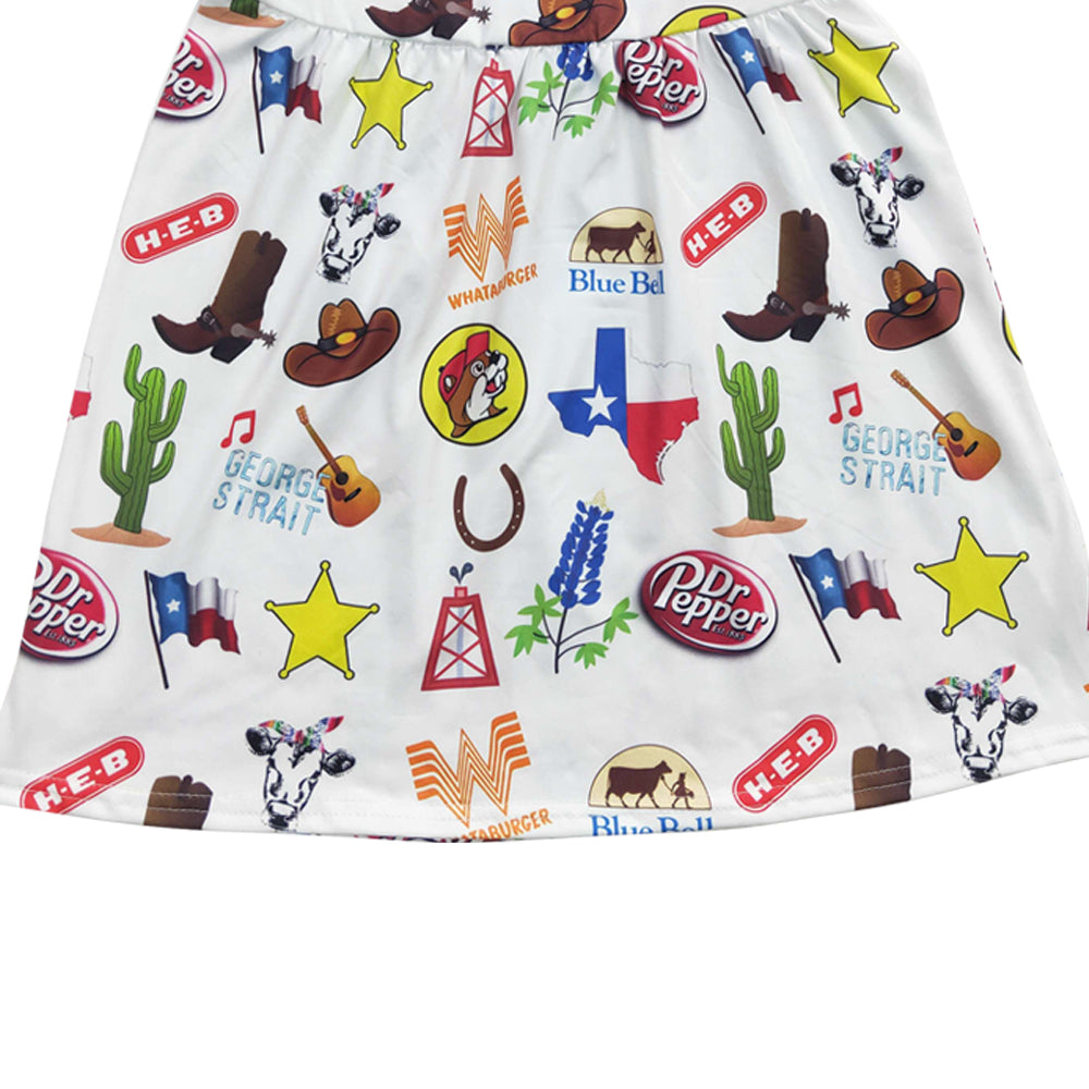 Baby Girls Western Pearl White Knee Length Dresses