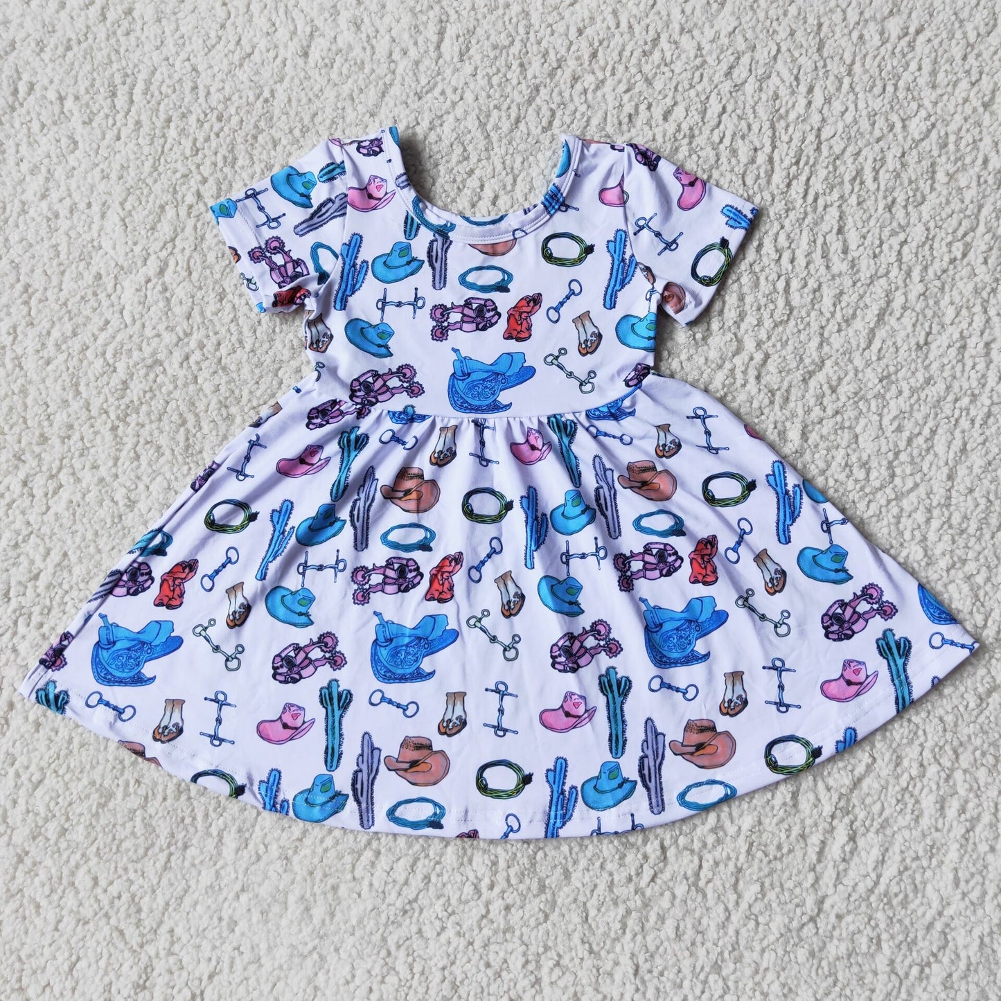 Baby girls western horse twirl dresses