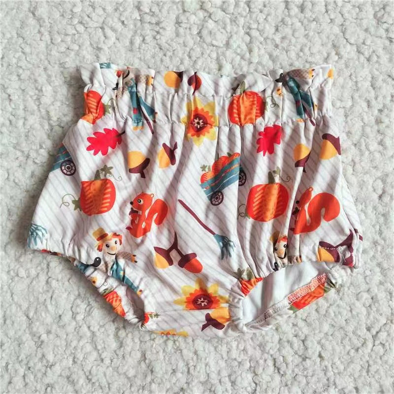 Baby infant girls blue leaf bummies bloomers