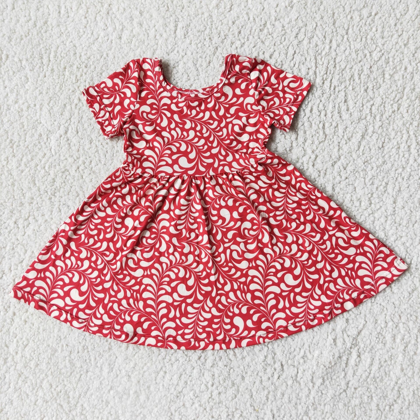 Baby girls red floral twirl dresses