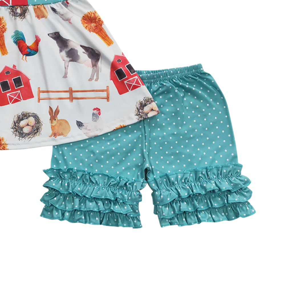 Farm house ruffle shorts sets