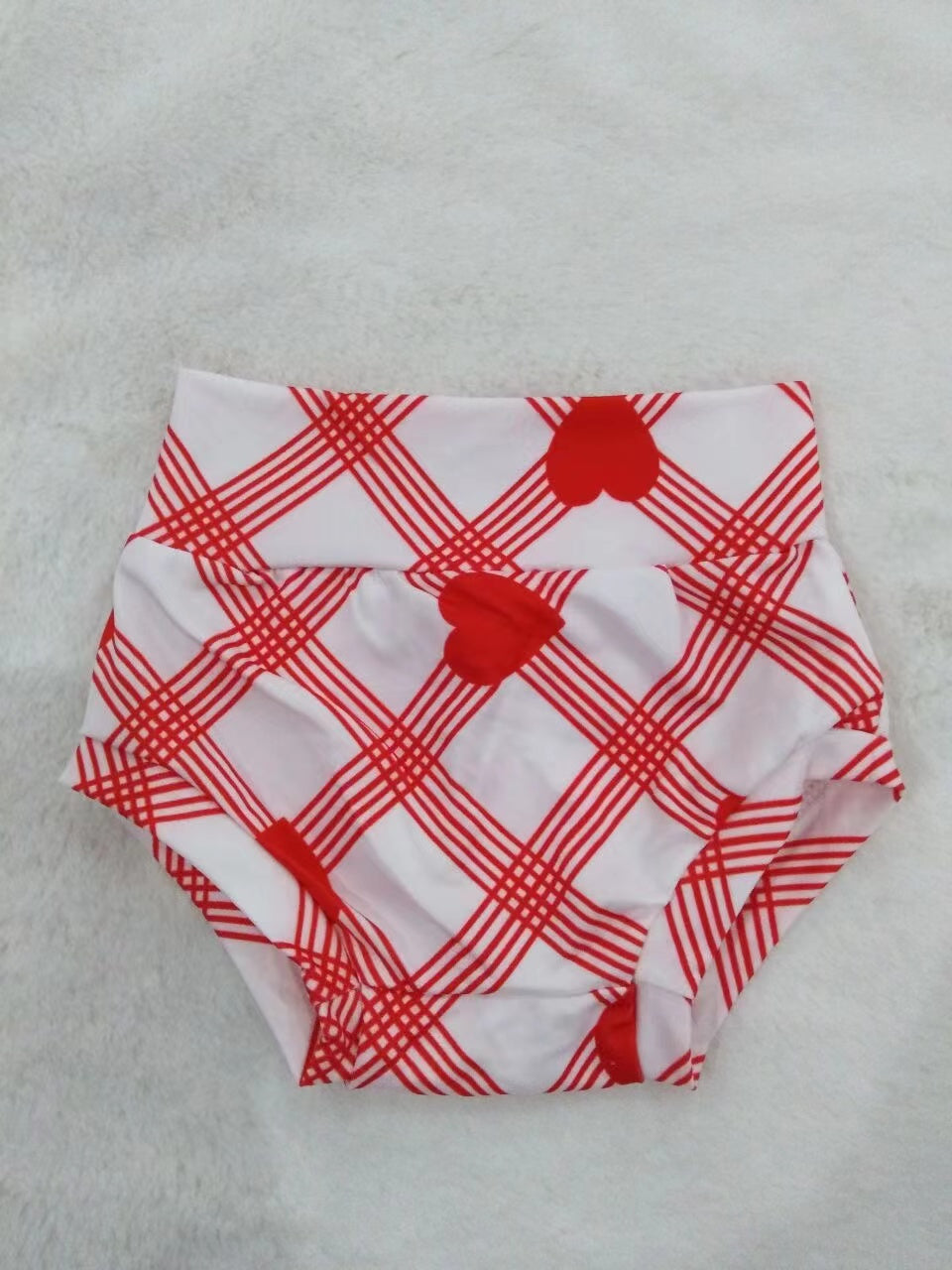 Baby Girls white stripe heart bummie bloomers