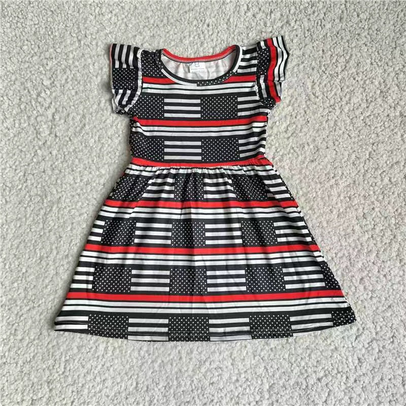 Baby girls black flag pearl dresses