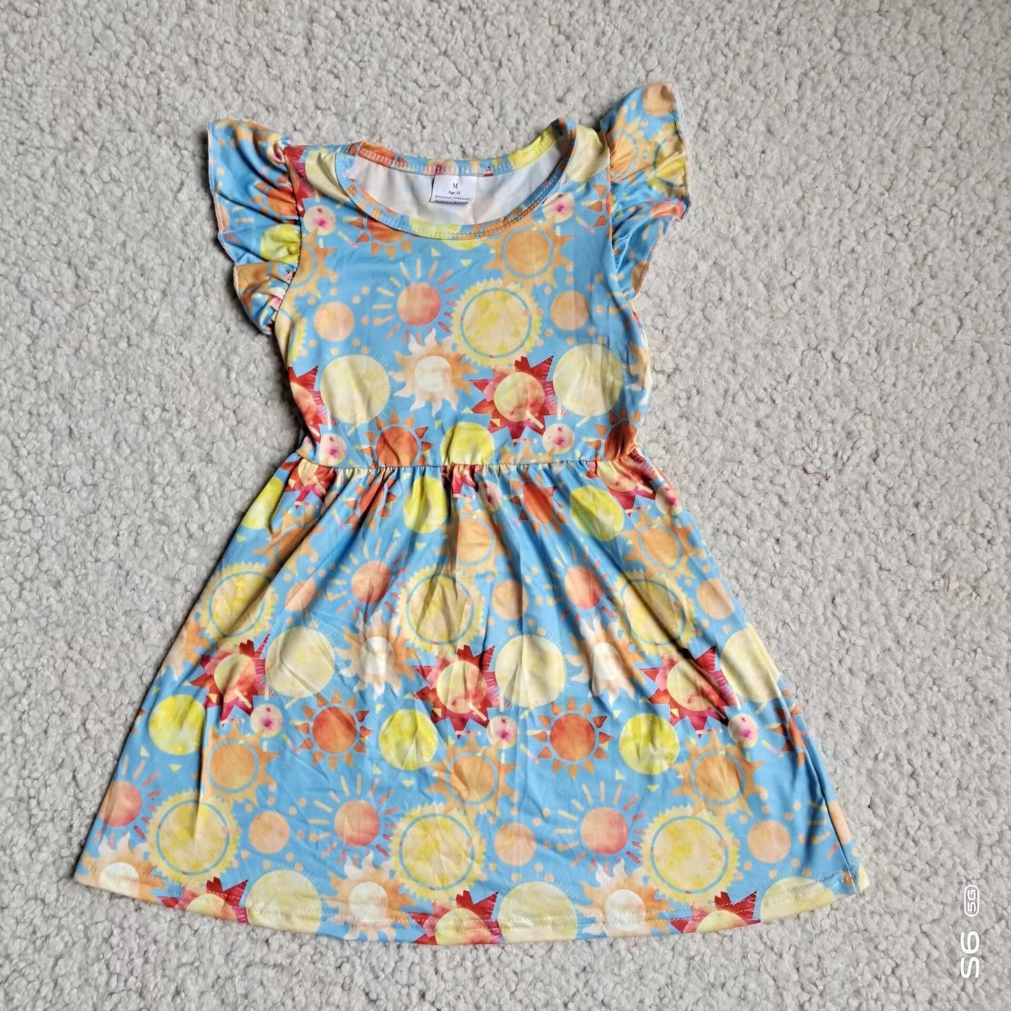 Baby girls sunflower pearl dresses