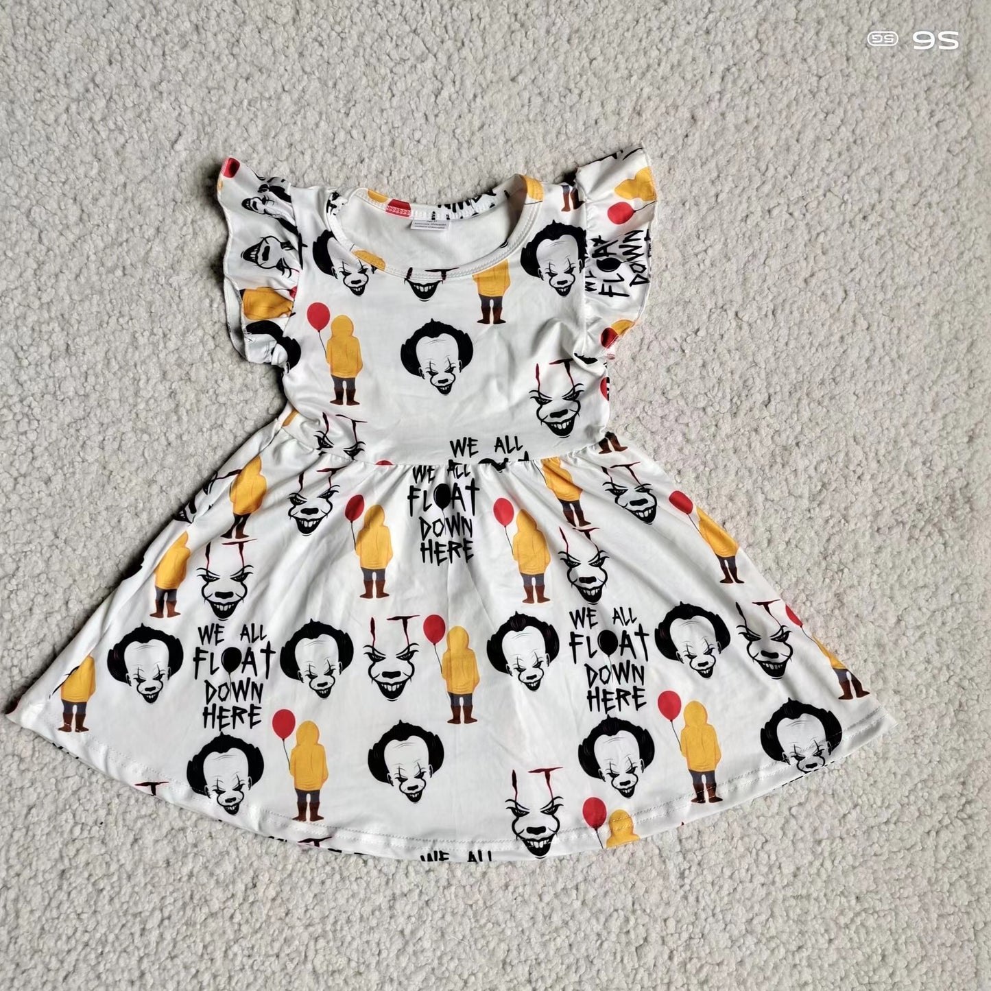 Baby girls halloween cartoon short sleeve dresses