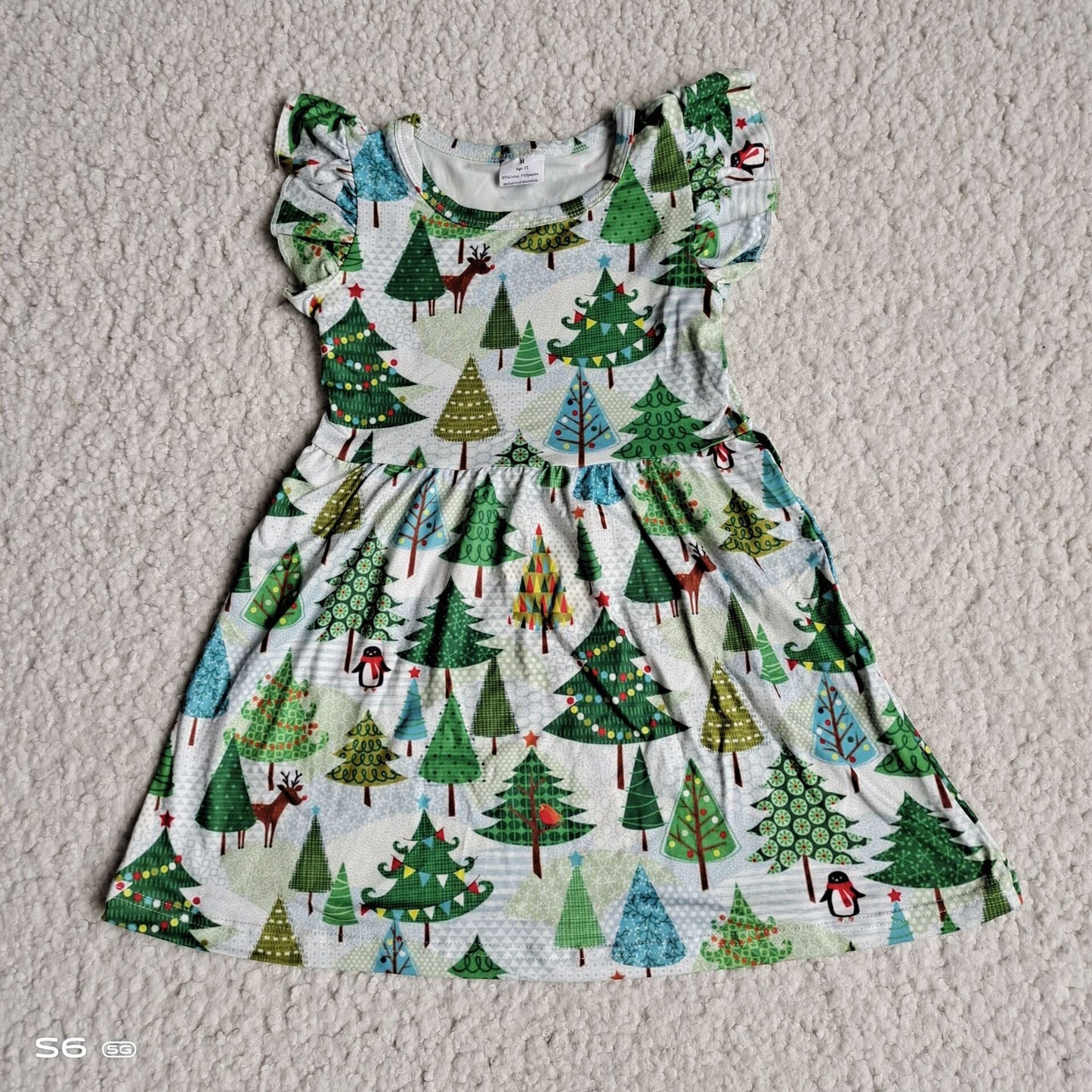 Baby girls Christmas tree pearl dresseS