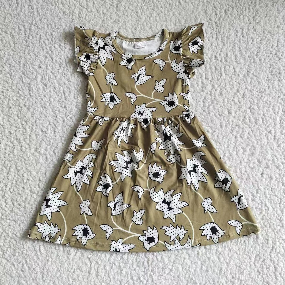 Baby girls leaves brown pearl dresses