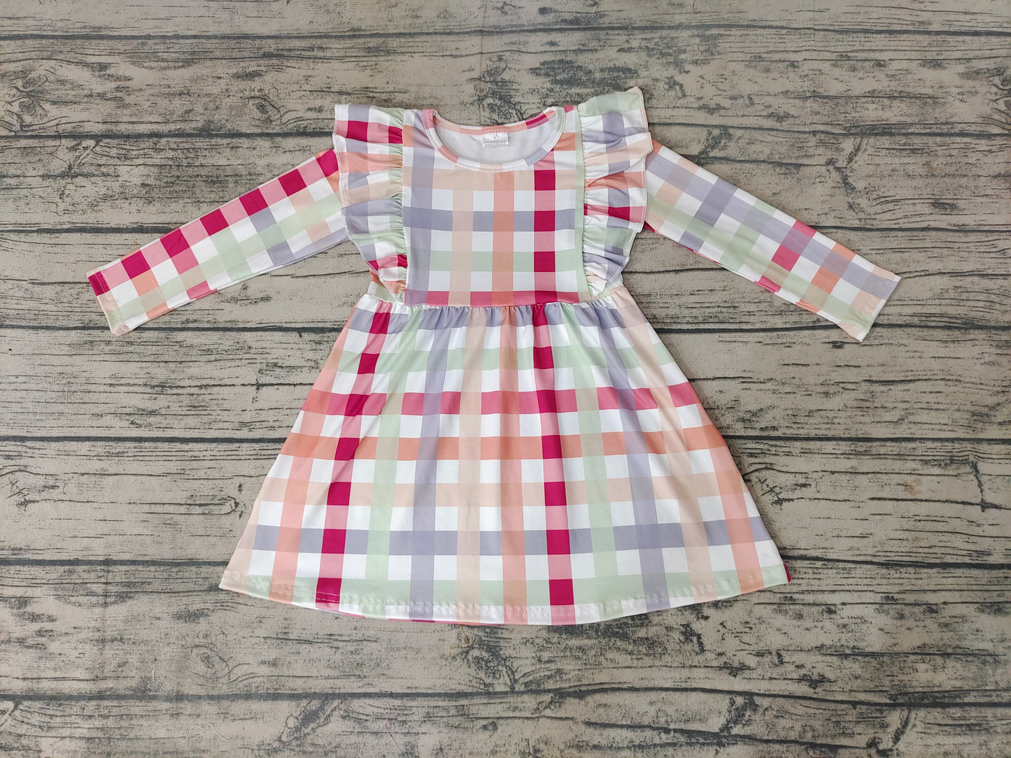 Baby Girls Thanksgiving Orange Plaid Knee Length Dresses