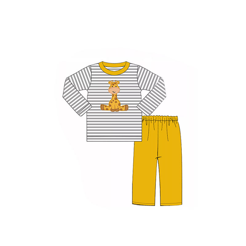 Baby boys giraffe pajamas pants clothes sets