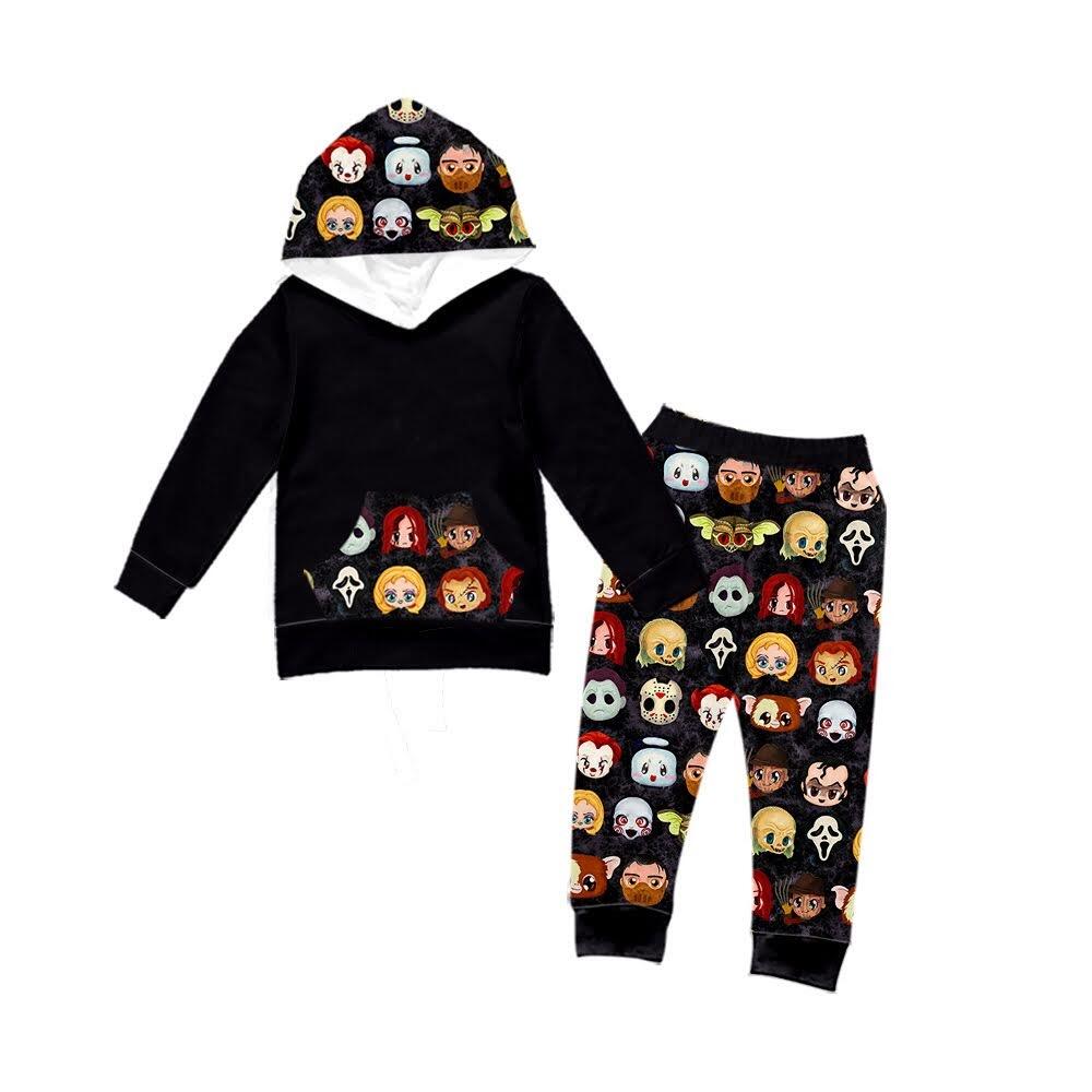 Halloween baby boys hooded fall clothes sets