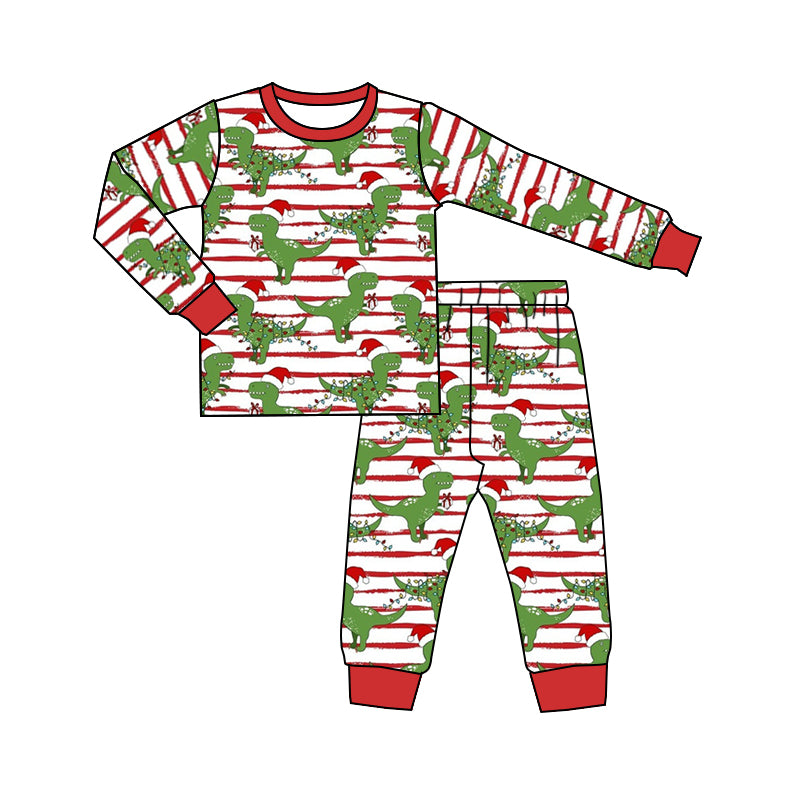 Baby kids Christmas dinosaur pajamas sets