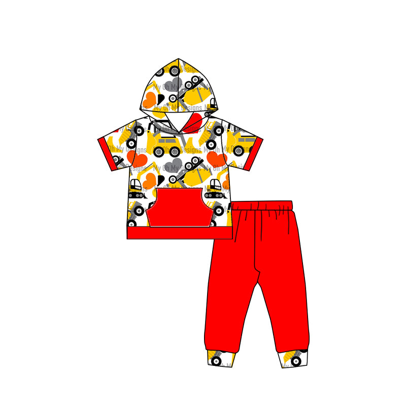 Baby Boys Valentines Tractor Pants sets