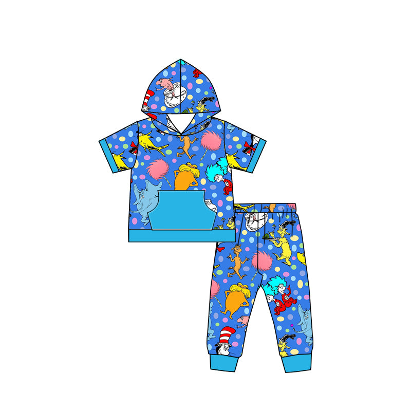 Baby Boys Elephants Hoodie Tops Pants clothes sets