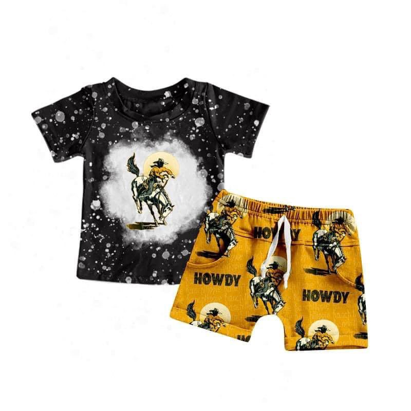 Baby Boys Howdy Horse Summer Shorts Sets