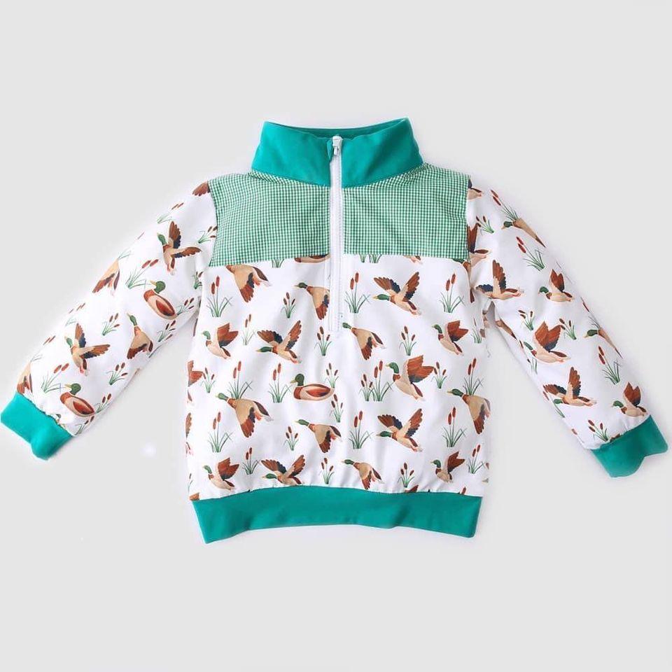 Baby boys duck pullover long sleeve shirts