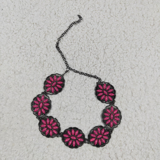 Girls Western Hotpink Chains Turquoise Belts