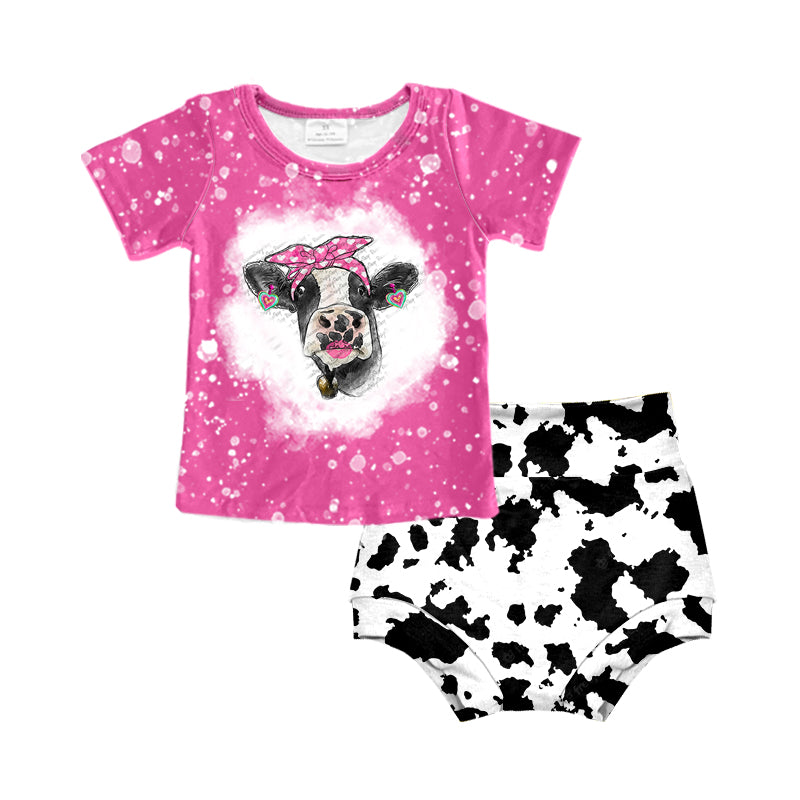 Baby Girls Cow Western Bummie Sets
