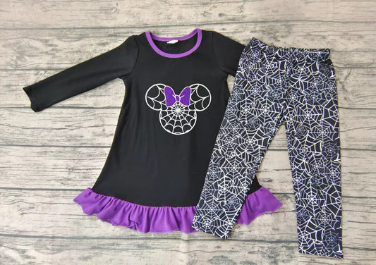Baby girls spider Halloween legging pant sets