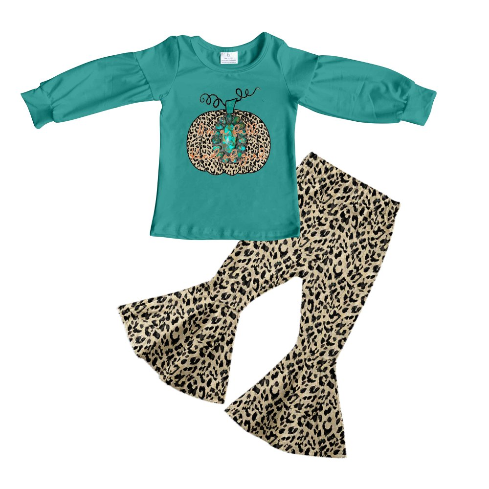 Baby girls fall pumpkin leopard pants clothes