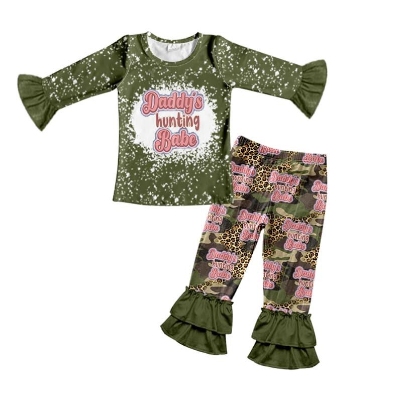 baby Girls Daddy Hunting Babe ruffle pants sets