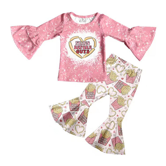 Baby girls Valentines fries bell pants clothes sets