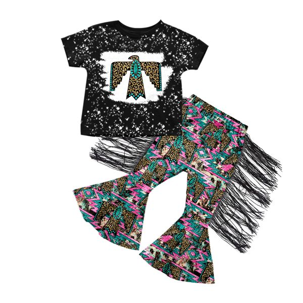 Baby girls western tassel bird bell pants sets