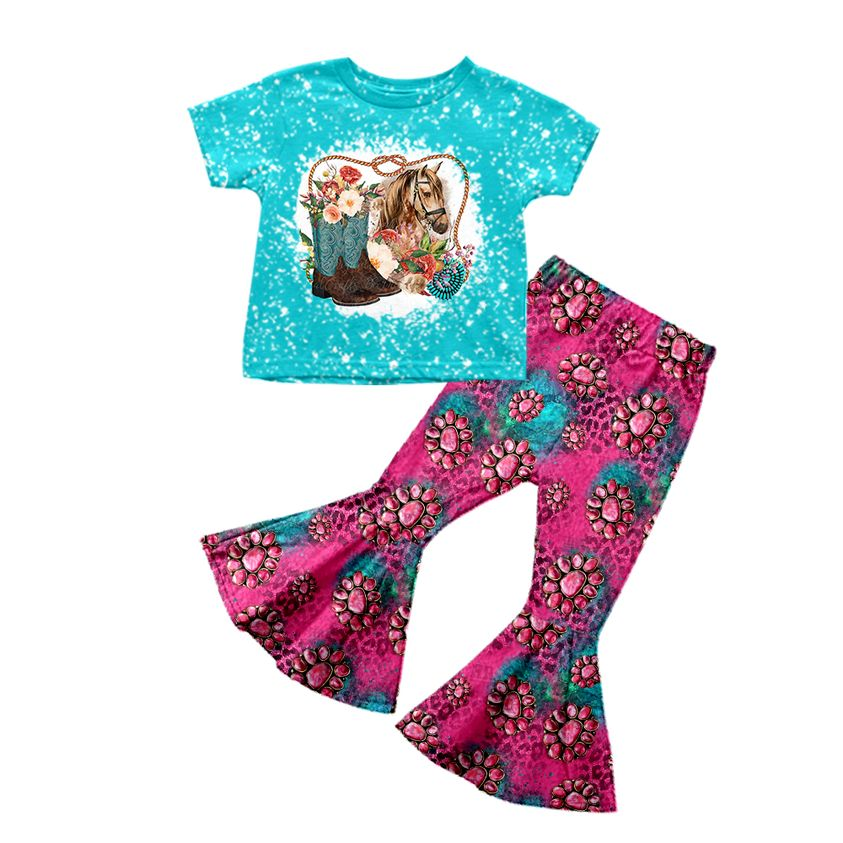 baby Girls Horse Western Bell Pants sets