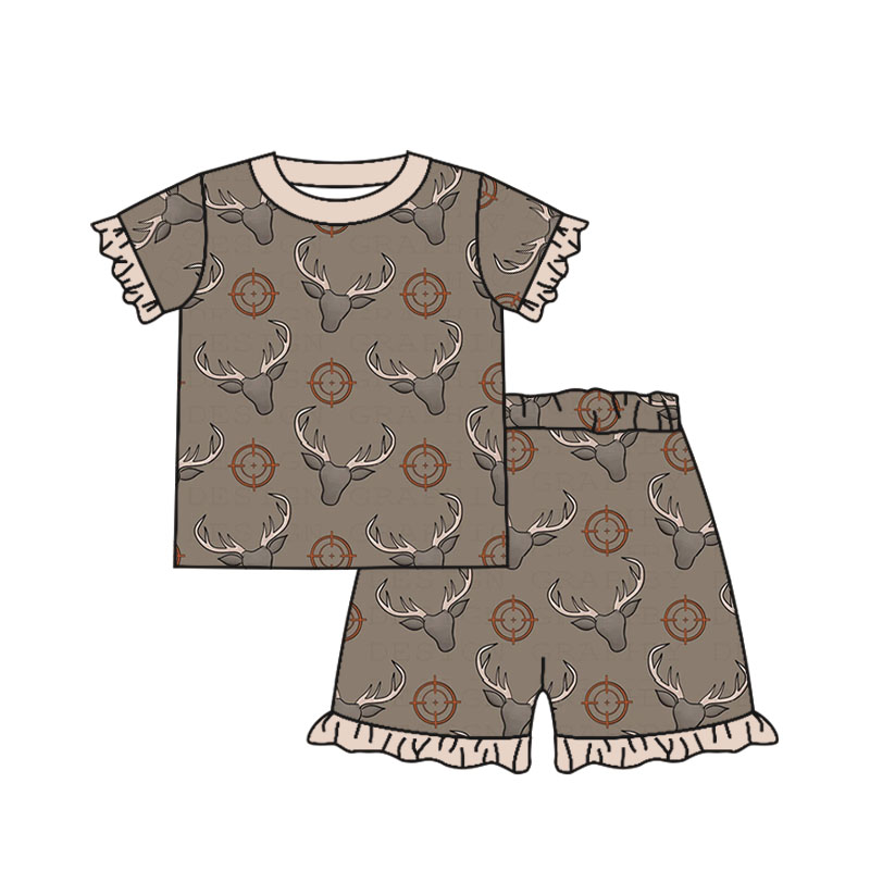 Baby Girls summer cow western shorts sets