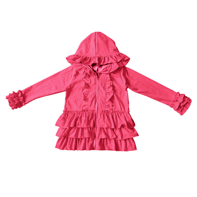Baby girls ruffle hotpink jackets cardigans