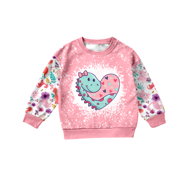 Baby Girls Valentines dinosaur Long Sleeve shirts tops