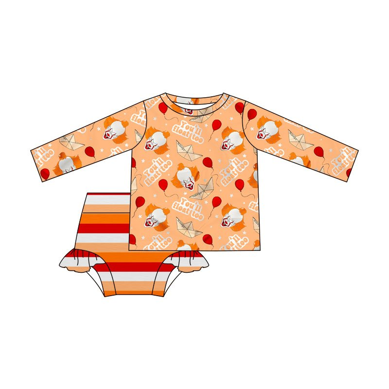 Baby girls Halloween you'll float too bummie sets