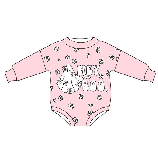 Baby girls boo Halloween pink rompers