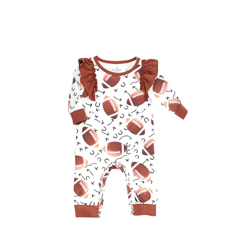 Baby girls baseball fall rompers