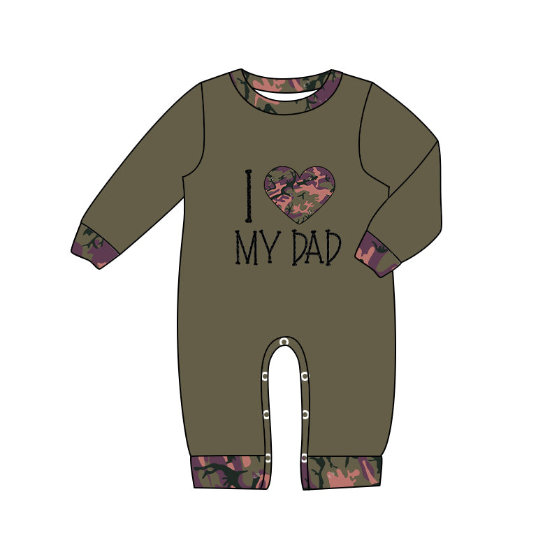 Baby Boys I love dad camo rompers