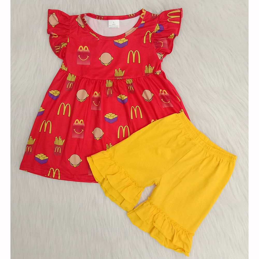 O-Neck soft shorts set