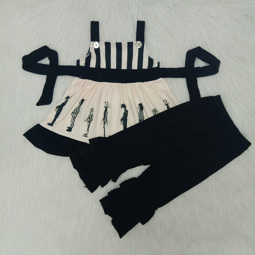 Baby Girls Halloween Black pants belt clothes sets