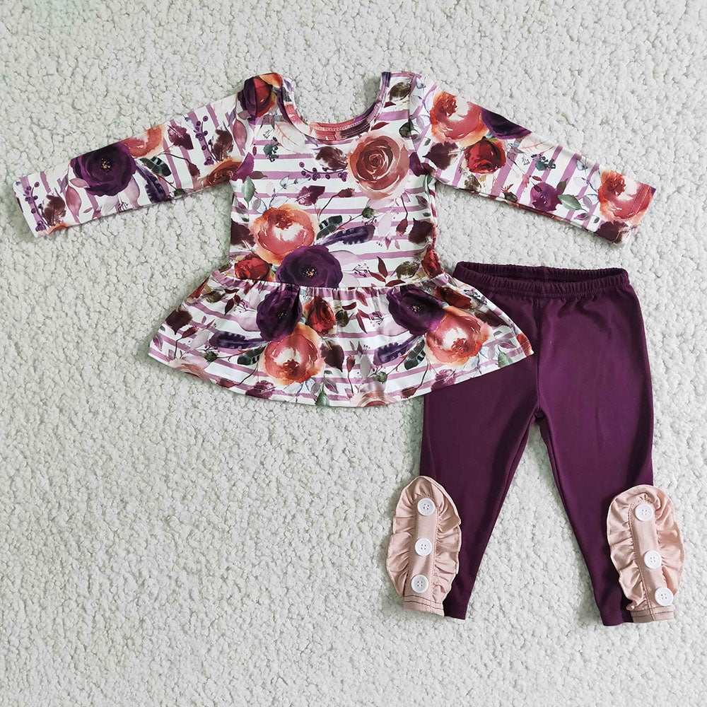 Fall floral legging sets