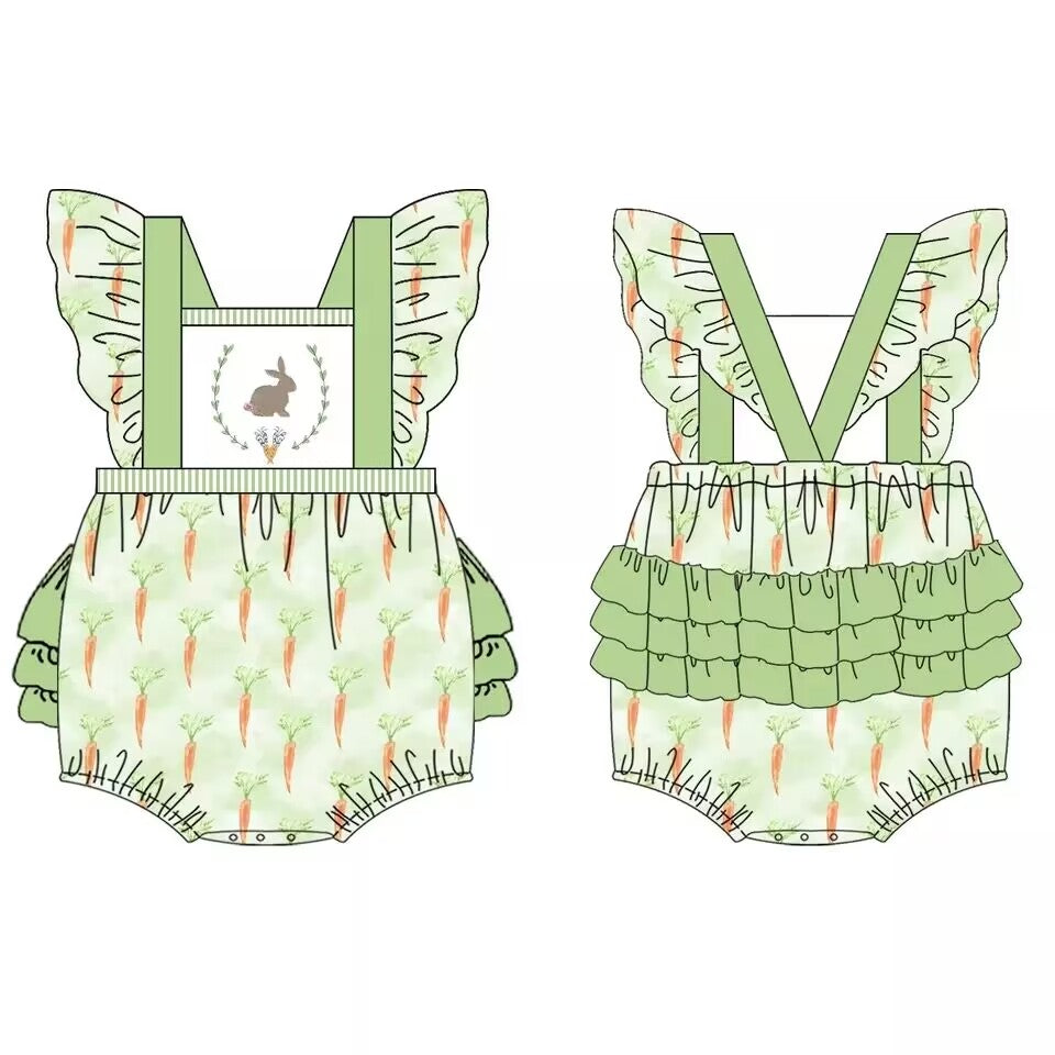 Baby Girls Rabbit bunny bubbles rompers