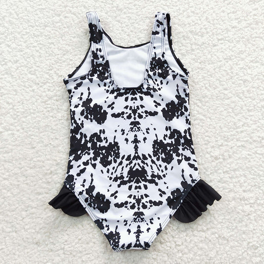 Baby Girls Summer Cow Print One Piece Swimsuits